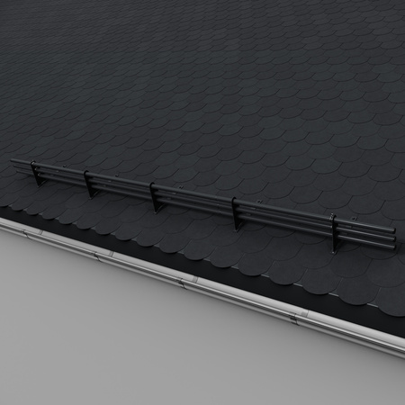 Komplettes 3-Rohre Schneefangrohr für Trapezblech, Dachpappe/Bitumen, Bitumenschindeln (Shingles), EPDM/PVC