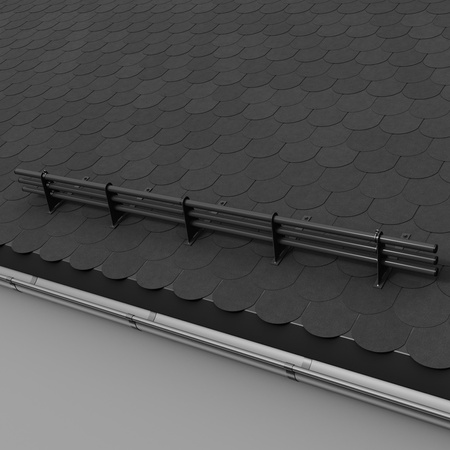 Komplettes 3-Rohre Schneefangrohr für Trapezblech, Dachpappe/Bitumen, Bitumenschindeln (Shingles), EPDM/PVC