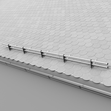 Komplettes 2-Rohre Schneefangrohr für Trapezblech, Dachpappe/Bitumen, Bitumenschindeln (Shingles), EPDM/PVC