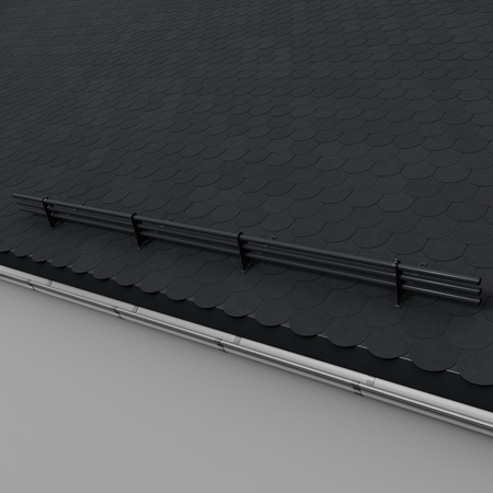 Komplettes 3-Rohre Schneefangrohr für Trapezblech, Dachpappe/Bitumen, Bitumenschindeln (Shingles), EPDM/PVC