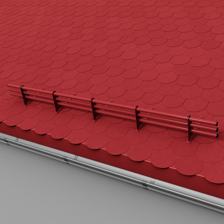 Komplettes 3-Rohre Schneefangrohr für Trapezblech, Dachpappe/Bitumen, Bitumenschindeln (Shingles), EPDM/PVC