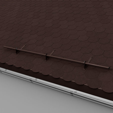 Komplettes 1-Rohr Schneefangrohr für Trapezblech, Dachpappe/Bitumen, Bitumenschindeln (Shingles), EPDM/PVC