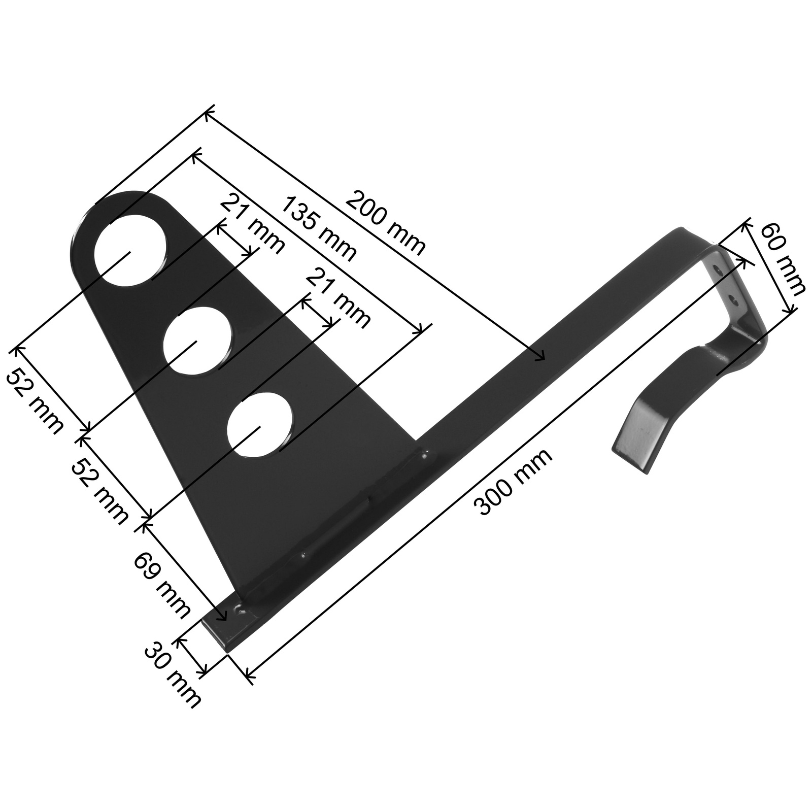 Schneefangrohr Halterung für 3x Schneefangrohr Parotec für Dachsteine und Dachziegel zum Einhängen