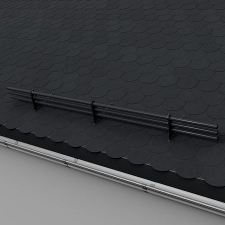 Komplettes 3-Rohre Schneefangrohr für Trapezblech, Dachpappe/Bitumen, Bitumenschindeln (Shingles), EPDM/PVC