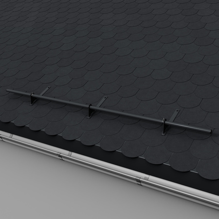 Komplettes 1-Rohr Schneefangrohr für Trapezblech, Dachpappe/Bitumen, Bitumenschindeln (Shingles), EPDM/PVC