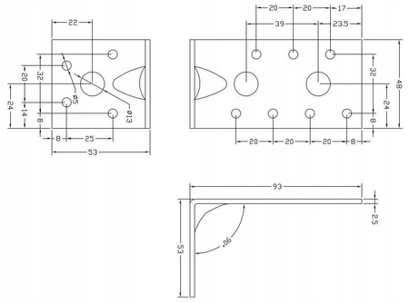 [KPW-07] Tischlerei Schwerlast-Winkelverbinder für Bauwesen Montage 90 x 50 x 50 x 2,5 mm