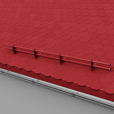 Komplettes 2-Rohre Schneefangrohr für Trapezblech, Dachpappe/Bitumen, Bitumenschindeln (Shingles), EPDM/PVC