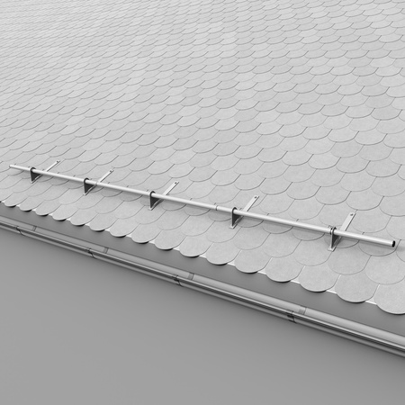 Komplettes 1-Rohr Schneefangrohr für Trapezblech, Dachpappe/Bitumen, Bitumenschindeln (Shingles), EPDM/PVC