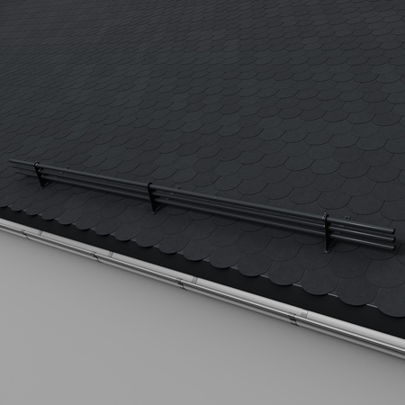 Komplettes 3-Rohre Schneefangrohr für Trapezblech, Dachpappe/Bitumen, Bitumenschindeln (Shingles), EPDM/PVC