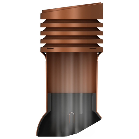 Isolierter Entlüfterkamin DN125 mm für Tondachziegel, Dachziegel - Dachdurchführung für Dachlüftung