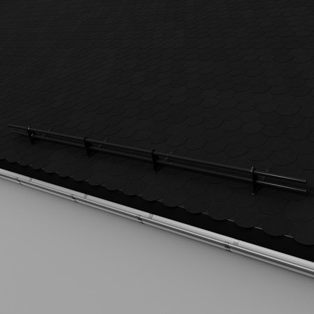 Komplettes 2-Rohre Schneefangrohr für Trapezblech, Dachpappe/Bitumen, Bitumenschindeln (Shingles), EPDM/PVC