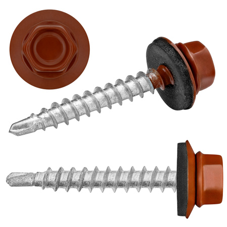 PAROTEC Trapezblechschrauben 4,8 mm x 35 mm, 250 Stück Selbstschneidende Schrauben mit EPDM Dichtscheibe Sechskantkopf