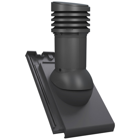 Verstellbarer Entlüfterkamin DN125 mm für Tondachziegel, Dachziegel - Dachdurchführung für Dachlüftung