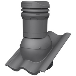 Niedriger Entlüfterkamin DN125 mm für Betondachziegel, Dachziegel - Dachdurchführung für Dachlüftung, 325 mm hoch