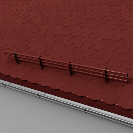Komplettes 3-Rohre Schneefangrohr für Trapezblech, Dachpappe/Bitumen, Bitumenschindeln (Shingles), EPDM/PVC