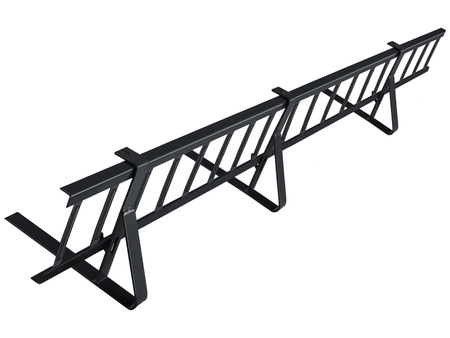 Komplettes Schneefanggitter 150 cm x 15 cm Parotec für platte Eindeckungen: Pappe, Dachschindel, Flachblech und Trapezblech