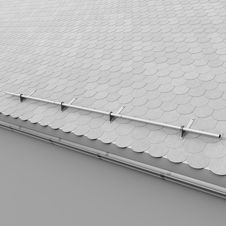 Komplettes 1-Rohr Schneefangrohr für Trapezblech, Dachpappe/Bitumen, Bitumenschindeln (Shingles), EPDM/PVC