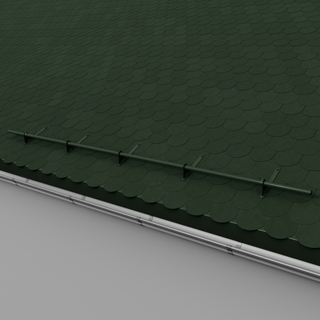 Komplettes 1-Rohr Schneefangrohr für Trapezblech, Dachpappe/Bitumen, Bitumenschindeln (Shingles), EPDM/PVC